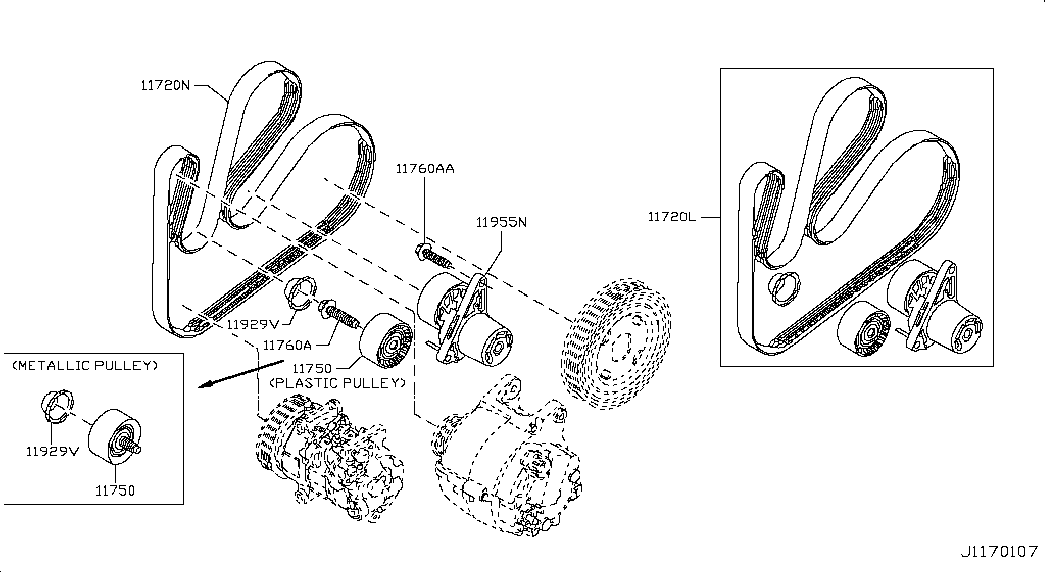 NISSAN 11720-00Q5G - Moniurahihna inparts.fi