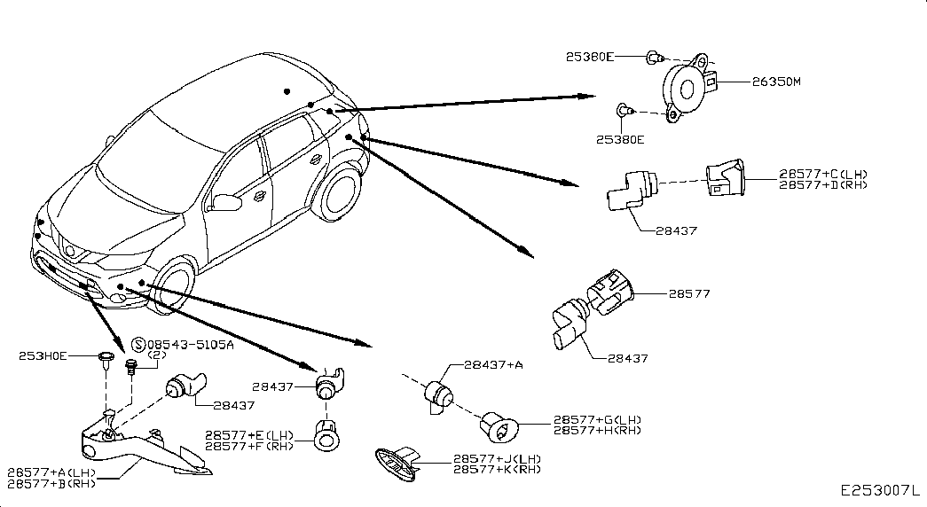 NISSAN 284384EA0D - Sensori, pysäköintitutka inparts.fi