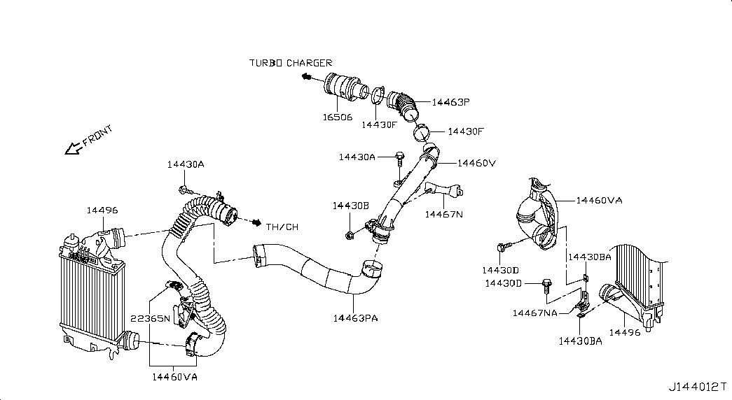 NISSAN 144614EB0A - Välijäähdytin inparts.fi