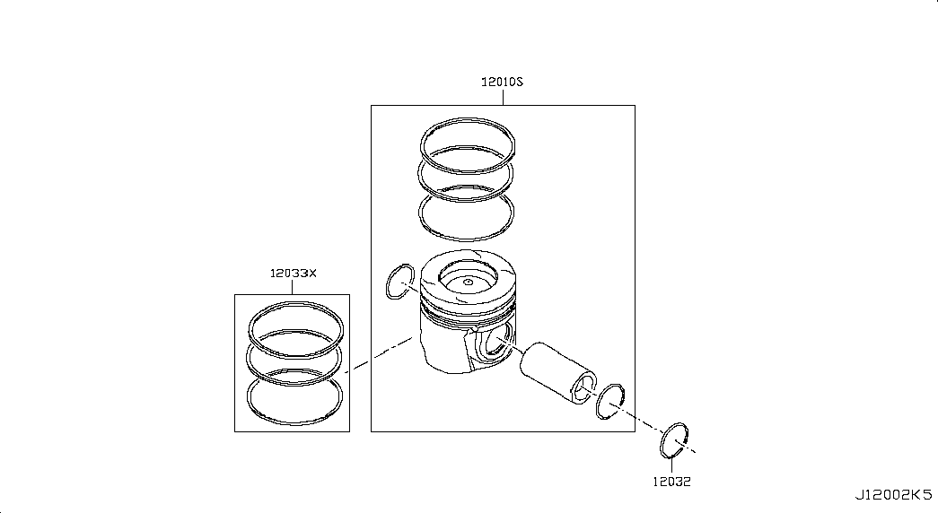 NISSAN A2033-00Q0D - RING SET-PISTON inparts.fi