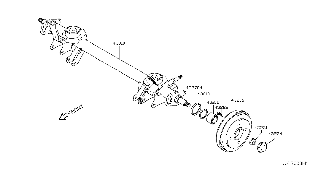 NISSAN 43200-4A00A - Jarrurumpu inparts.fi