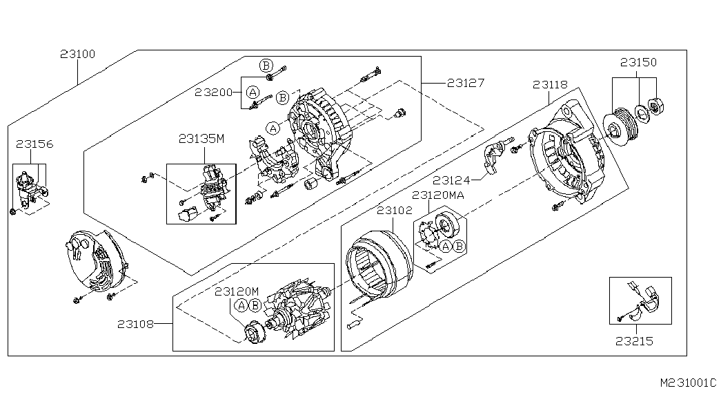 NISSAN 23120-0M000 - Vetolaakeri, laturi inparts.fi