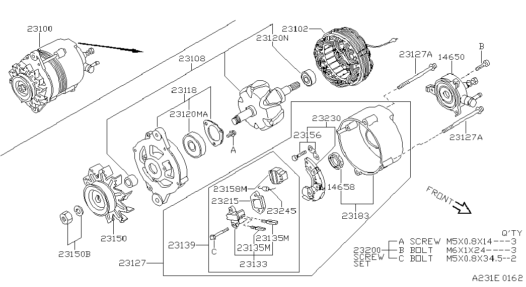 NISSAN 23100-56C00 - Laturi inparts.fi