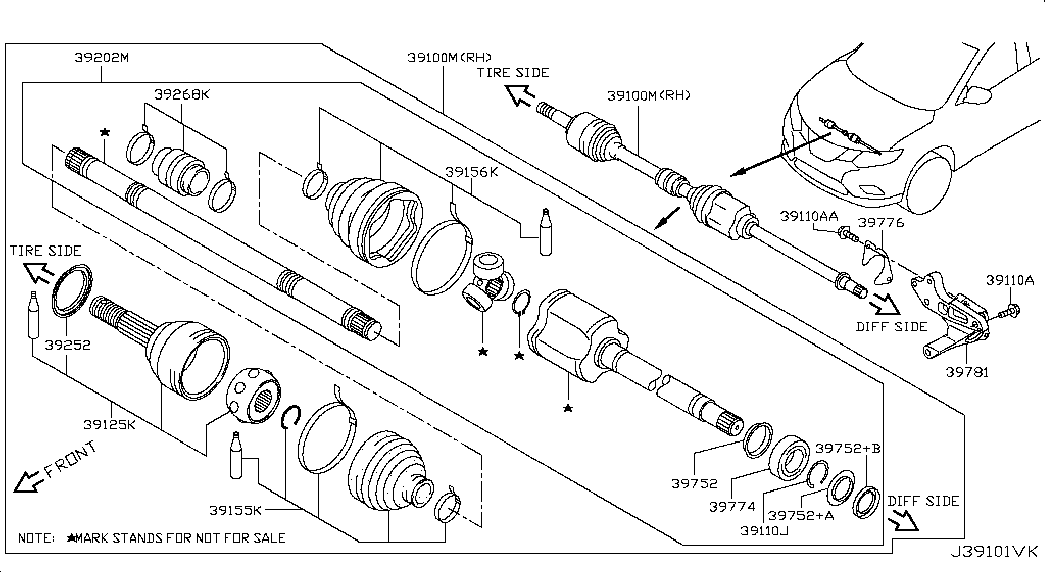 NISSAN C92414ED0A - Paljekumi, vetoakseli inparts.fi