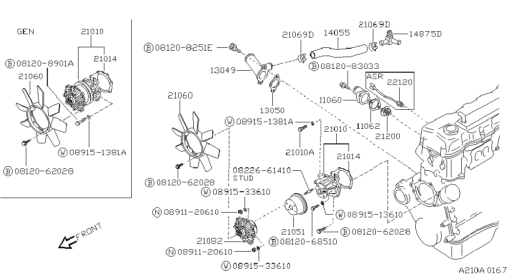 Subaru 21200-V0201 - Termostaatti, jäähdytysneste inparts.fi