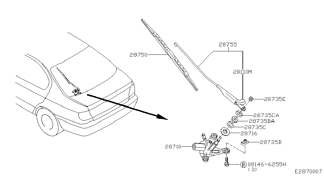 NISSAN 28890-70J00 - Pyyhkijänsulka inparts.fi