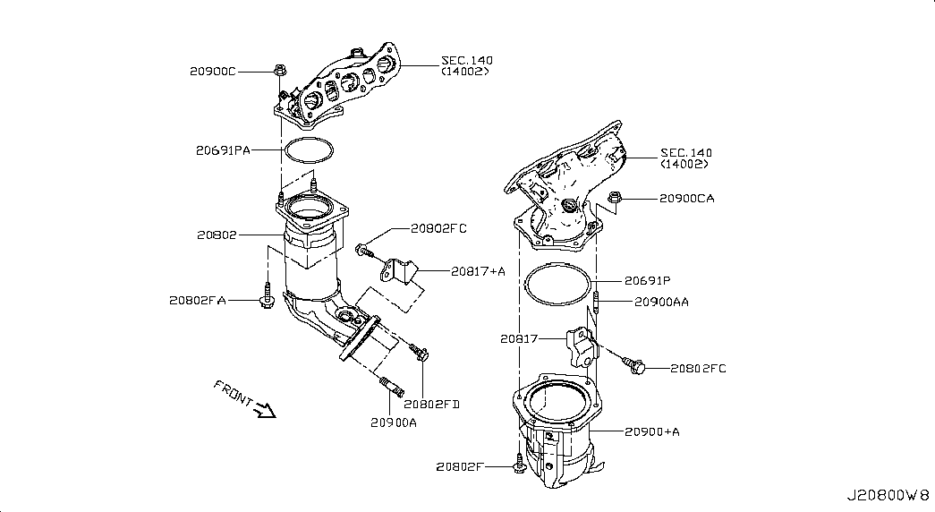 NISSAN 20691-JA10B - Tiivisterengas, pakoputki inparts.fi