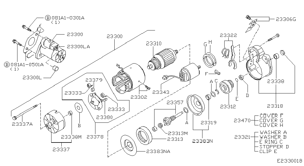 NISSAN 23300-0M302 - Käynnistinmoottori inparts.fi