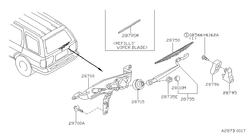 NISSAN 287900V000 - Pyyhkijänsulka inparts.fi