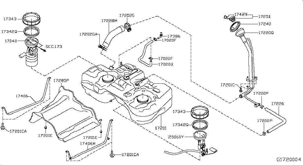 NISSAN 172515XB0A - Korkki, polttoainetankki inparts.fi