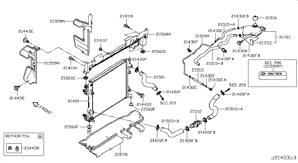 NISSAN 214104BE0A - Jäähdytin,moottorin jäähdytys inparts.fi