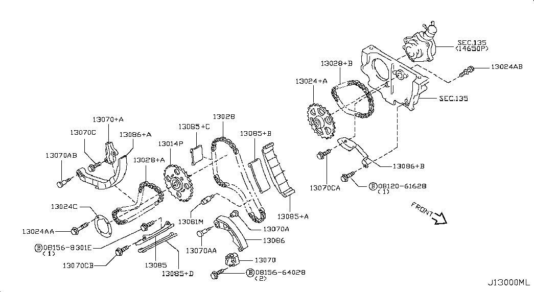 NISSAN 13085-EB300 - Jakoketjusarja inparts.fi