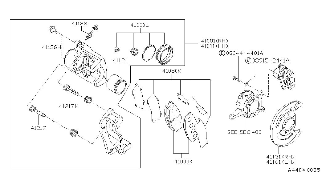 NISSAN 41080-C7126 - Tarvikesarja, jarrupala inparts.fi