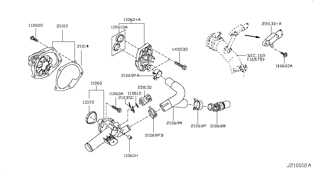 NISSAN 21010-00Q0M - Vesipumppu inparts.fi