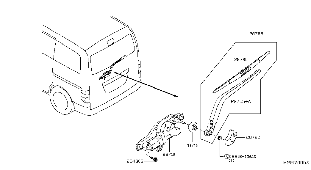 NISSAN 28790-CV000 - Pyyhkijänsulka inparts.fi