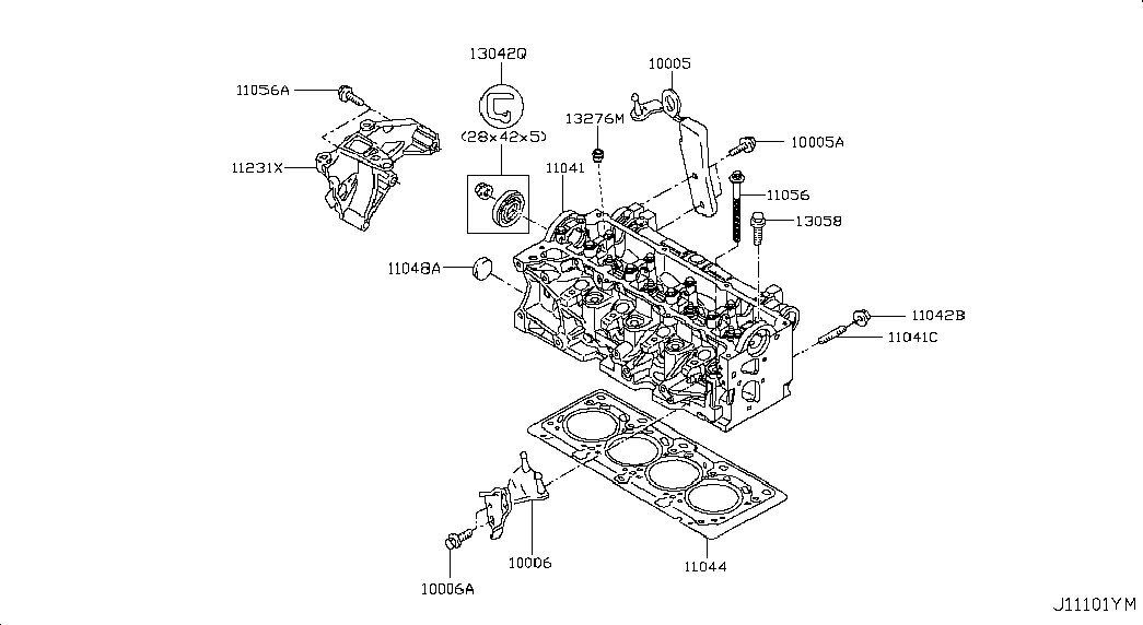 NISSAN 11044-00Q0W - Tiiviste, sylinterikansi inparts.fi