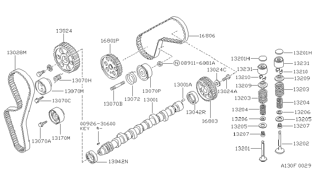 NISSAN 13042-16A05 - Akselitiiviste, nokka-akseli inparts.fi