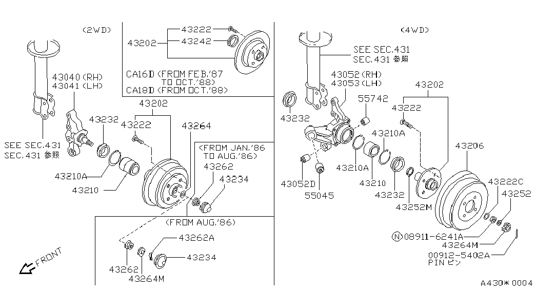 NISSAN 43210-50A00 - Pyöränlaakerisarja inparts.fi