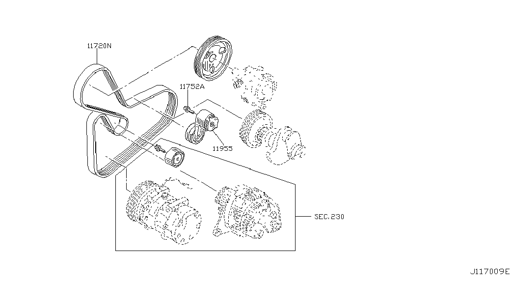 NISSAN 11720 AW300 - Moniurahihna inparts.fi