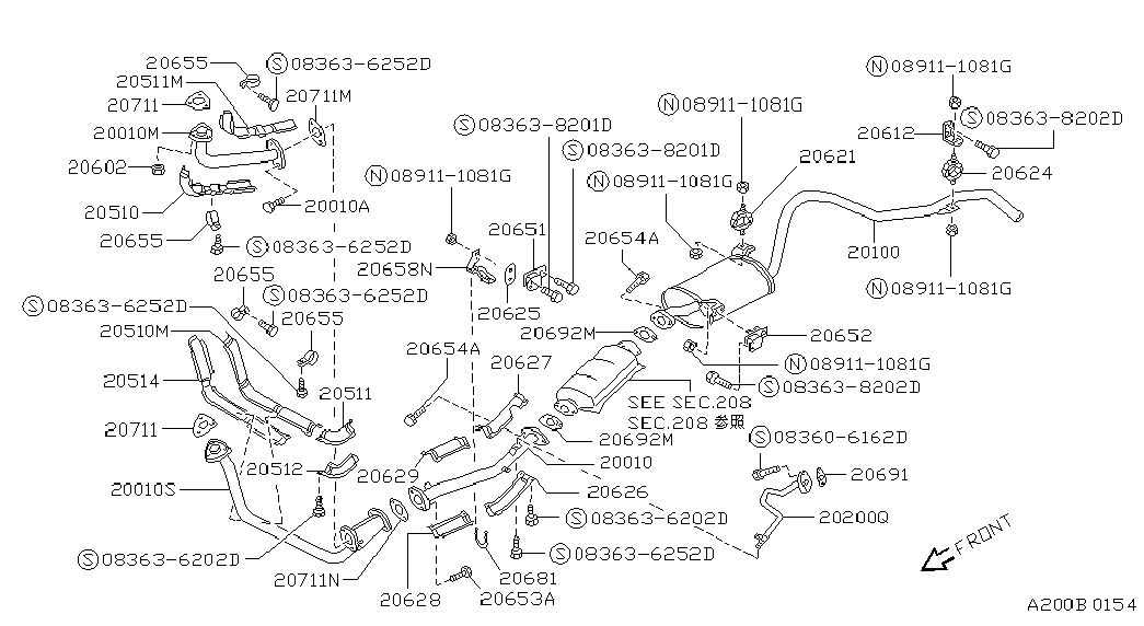 NISSAN 2069231G01 - Tiiviste, pakoputki inparts.fi