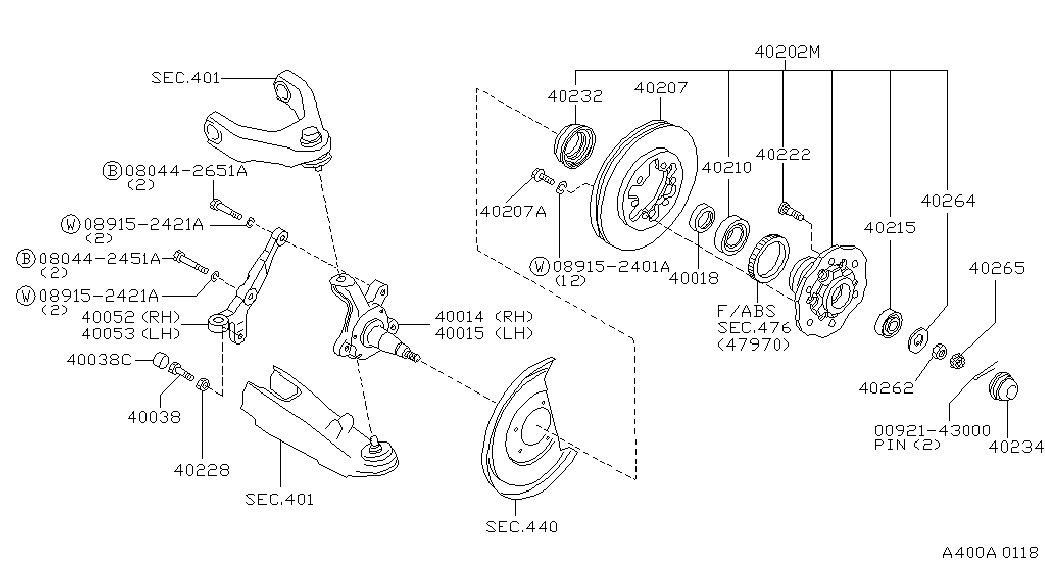 NISSAN 40215-F1700 - Pyöränlaakerisarja inparts.fi