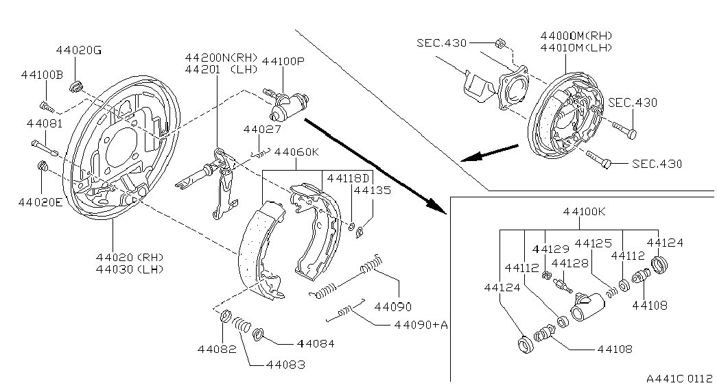 NISSAN 440602S425 - Jarrukenkäsarja inparts.fi