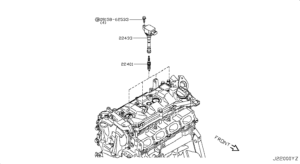 NISSAN 22401-1KC1C - Sytytystulppa inparts.fi