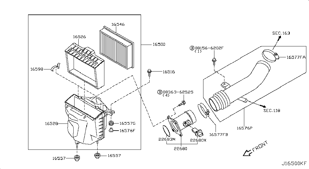 NISSAN 16546-V0100 - Ilmansuodatin inparts.fi