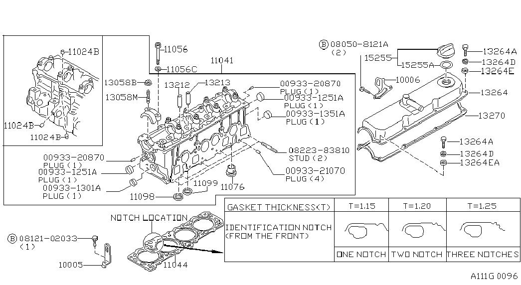 NISSAN 11044-0C410 - Tiiviste, sylinterikansi inparts.fi