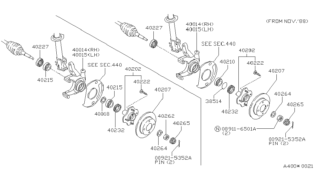 NISSAN 00921-5352A - Pyöränlaakerisarja inparts.fi