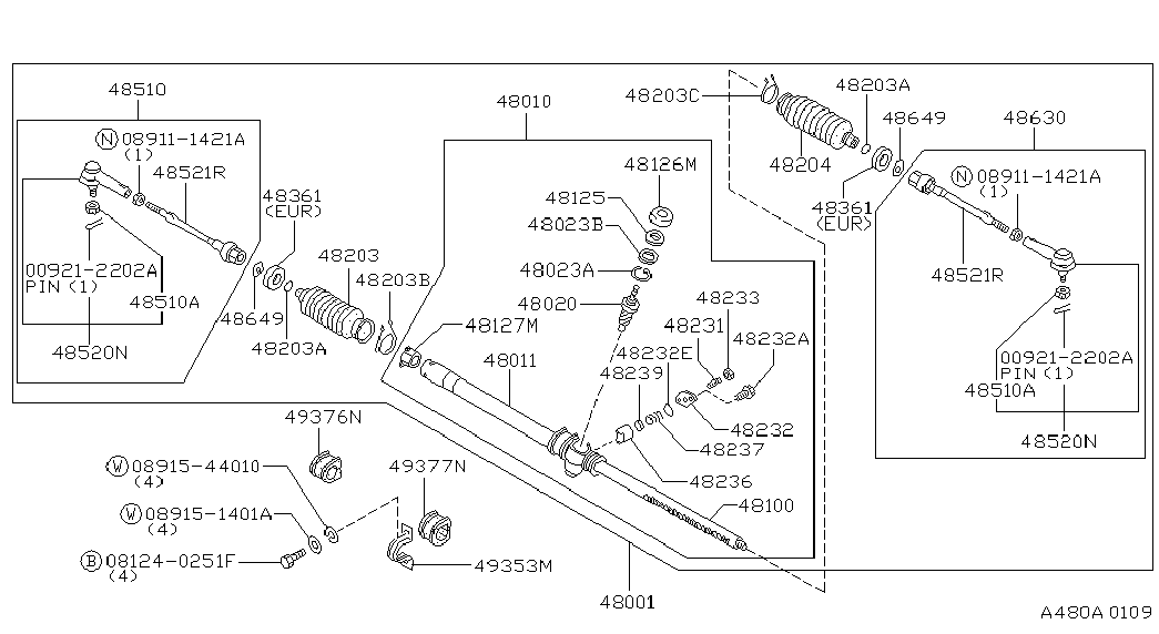 NISSAN 48521-70A00 - Raidetangon pää, suora inparts.fi