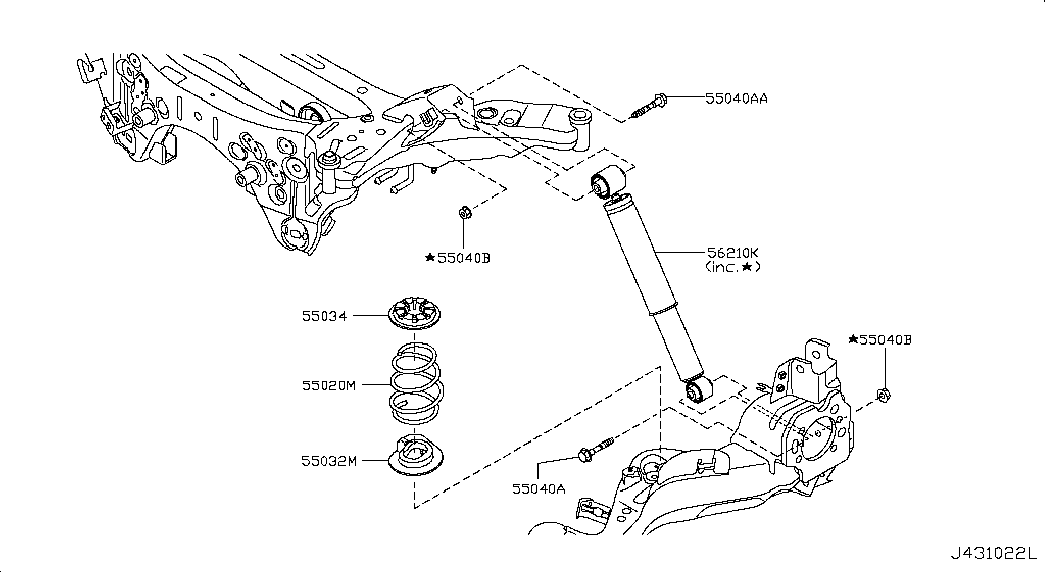 NISSAN E62104MS0A - Iskunvaimennin inparts.fi