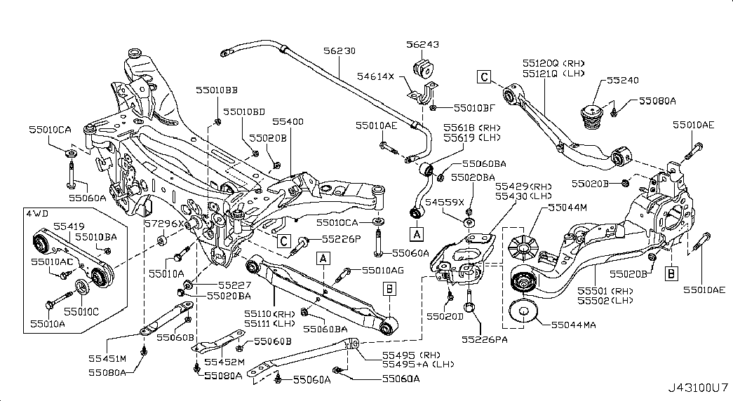 NISSAN 55501-JG000 - Tukivarren hela inparts.fi