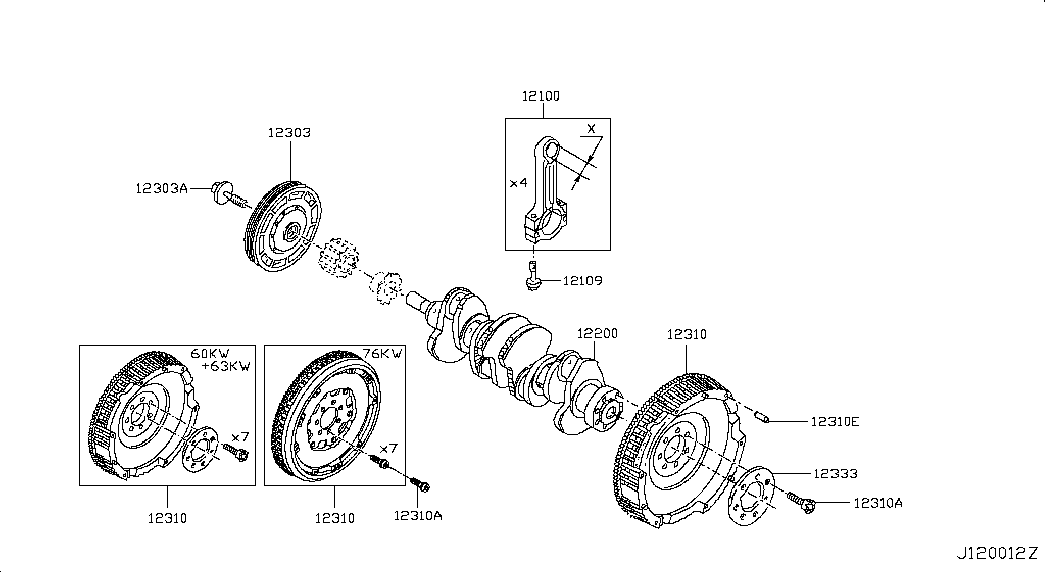 NISSAN 12303-00QBA - Hihnapyörä, kampiakseli inparts.fi