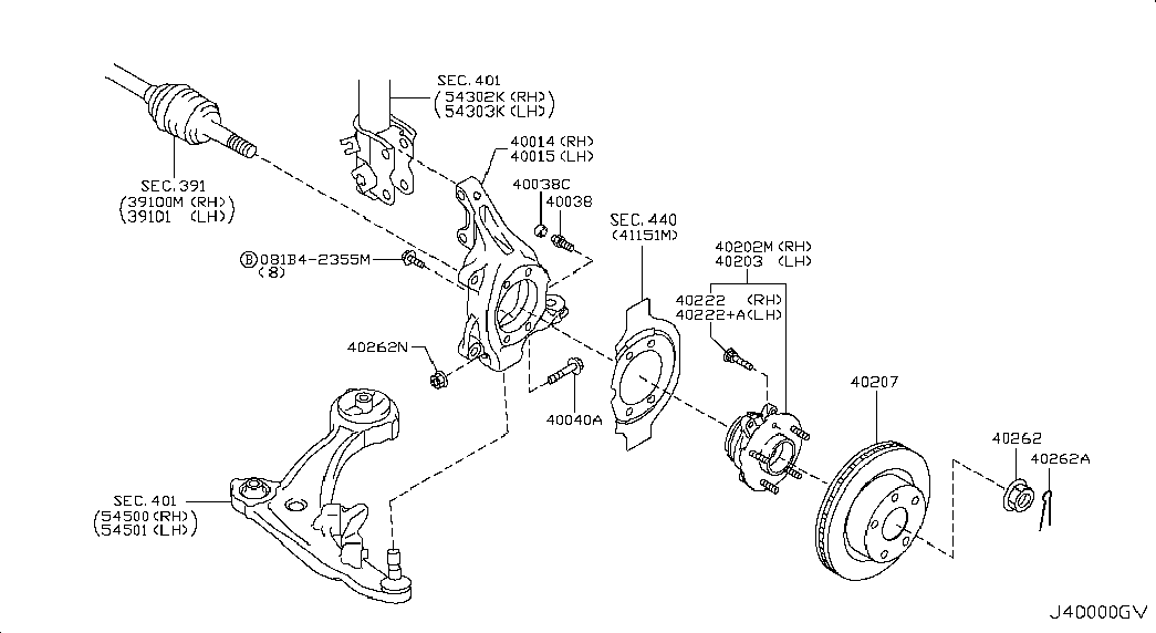 NISSAN 40203-JP01A - Pyöränlaakerisarja inparts.fi