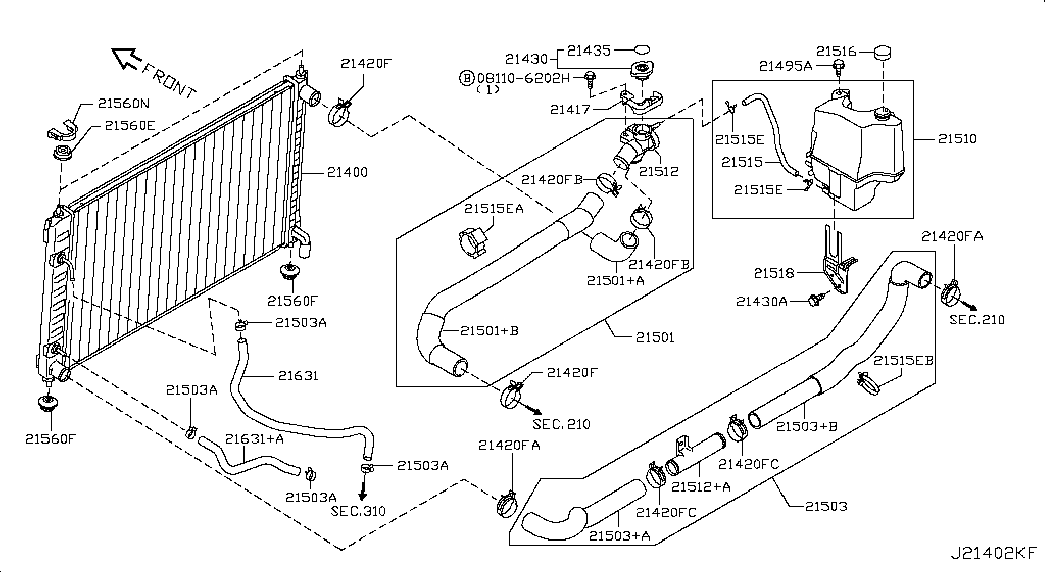 NISSAN 214308991A - Korkki, jäähdytin inparts.fi