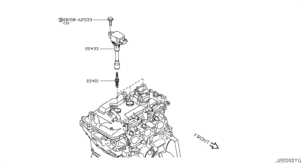 NISSAN 22448-1HC0A - Sytytyspuola inparts.fi