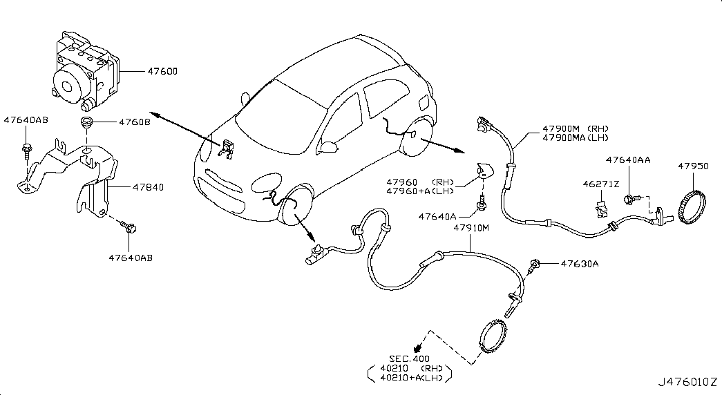 NISSAN 47900-1HA0A - ABS-anturi inparts.fi