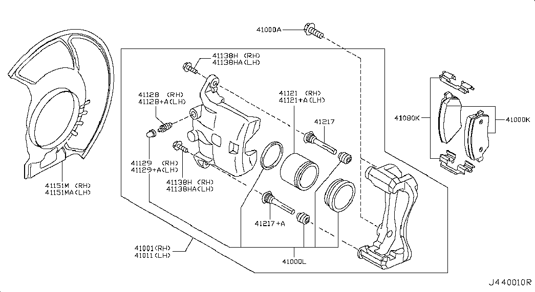 NISSAN 41128-1HA0A - Tarvikesarja, jarrupala inparts.fi