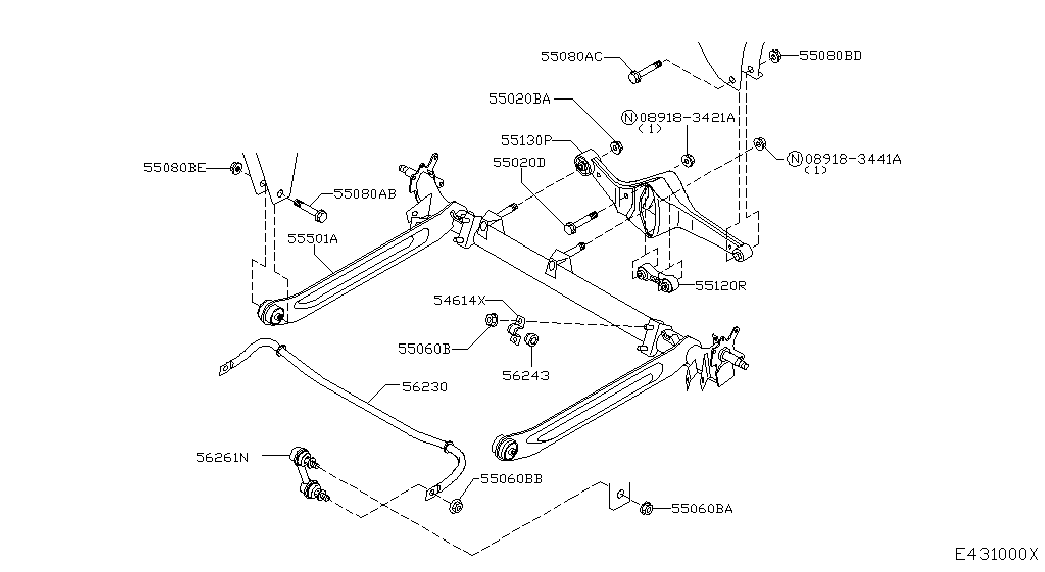 NISSAN 56261-AV610 - Tanko, kallistuksenvaimennin inparts.fi