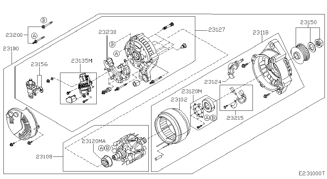 NISSAN 23100-BU010 - Laturi inparts.fi