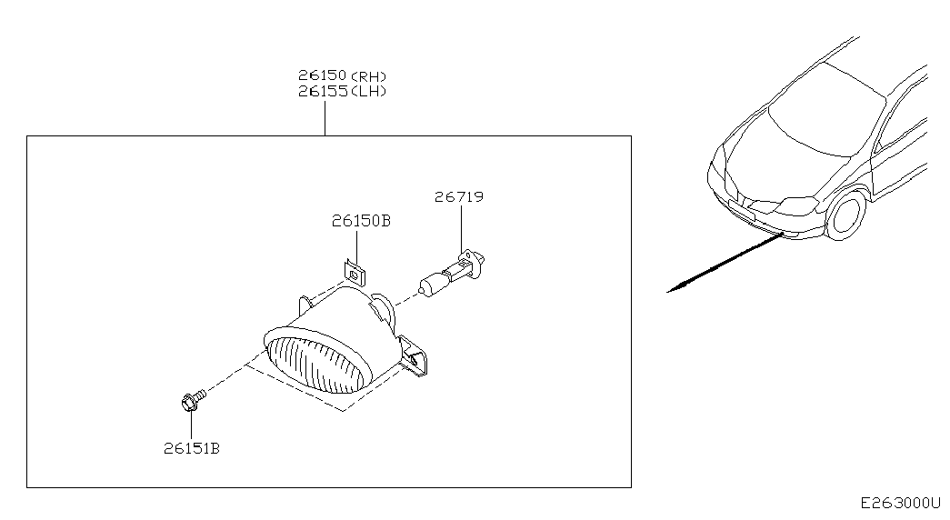 NISSAN 26296-89946 - Polttimo, mutkavalonheitin inparts.fi