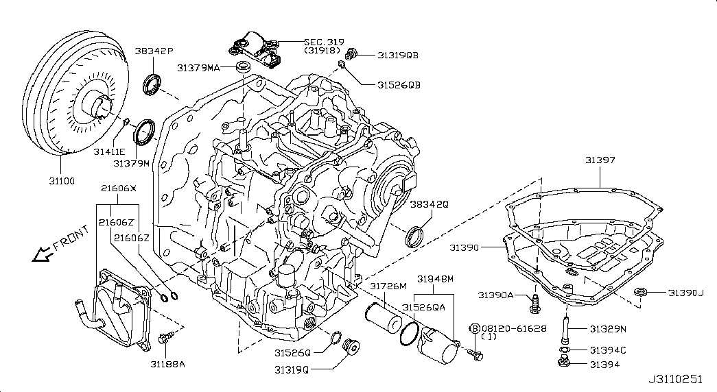 NISSAN 383428E000 - Akselitiiviste, tasauspyörästö inparts.fi