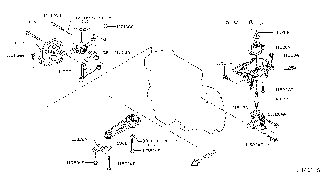 NISSAN 11360-ED000 - Moottorin tuki inparts.fi