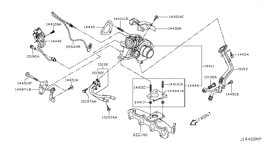 NISSAN 14445JG70A - Tiiviste, pakoputki inparts.fi