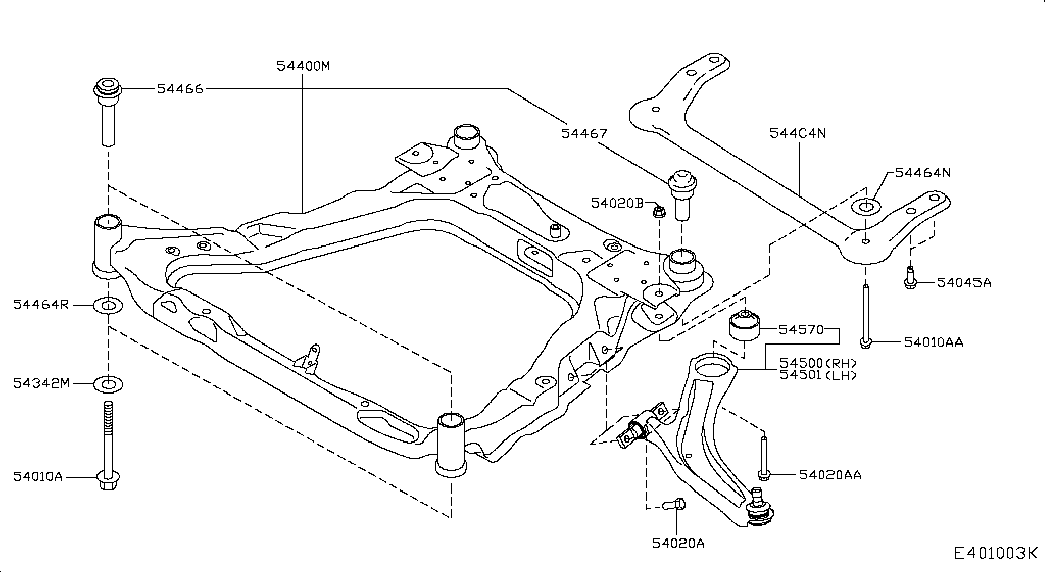 RENAULT 54467JD00A - Akselinripustus inparts.fi