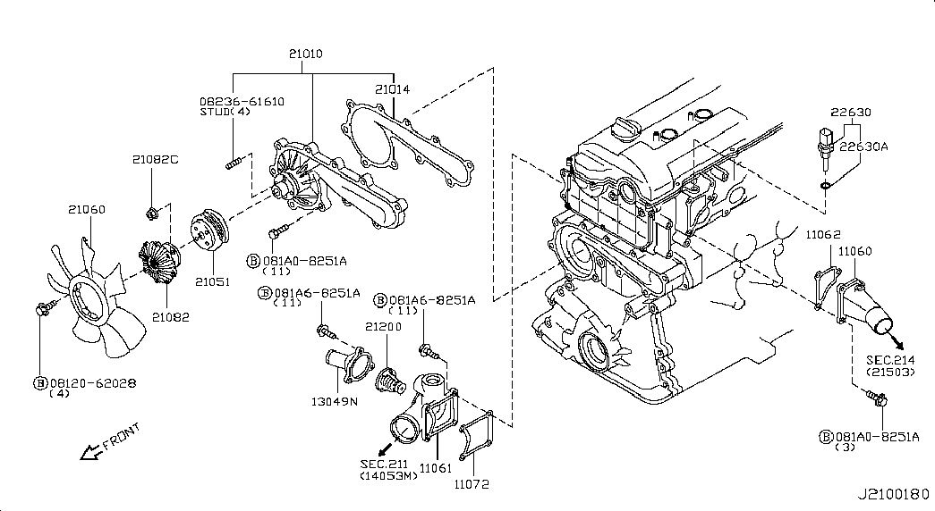 NISSAN 21200-VC200 - Termostaatti, jäähdytysneste inparts.fi