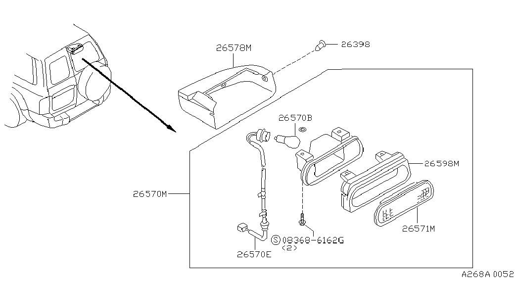 NISSAN 26271-89914 - Polttimo, mittariston valo inparts.fi