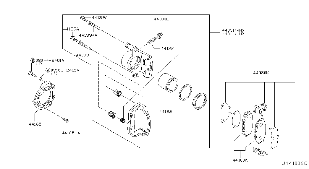 NISSAN 44140N9500 - Ohjaustappi, jarrusatula inparts.fi