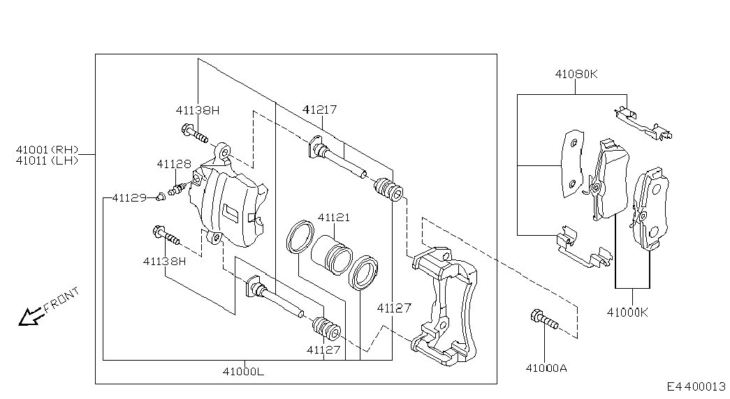 NISSAN 41083-AX625 - Tarvikesarja, jarrupala inparts.fi